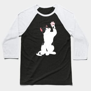 BLACK & WHITE CAT Baseball T-Shirt